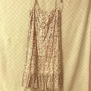 Navy and white midi length J. crew sundress